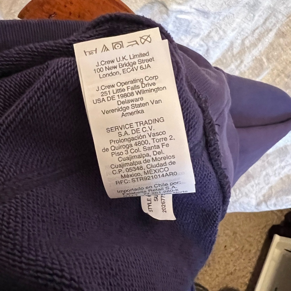 J. Crew sailor, nautical embroidered sweatshirt and dark navy. Size medium. - Picture 7 of 8